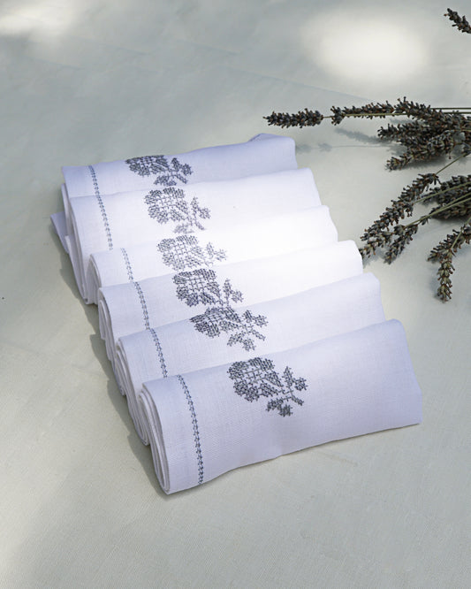 Hand Embroidered Napkin Set of 6