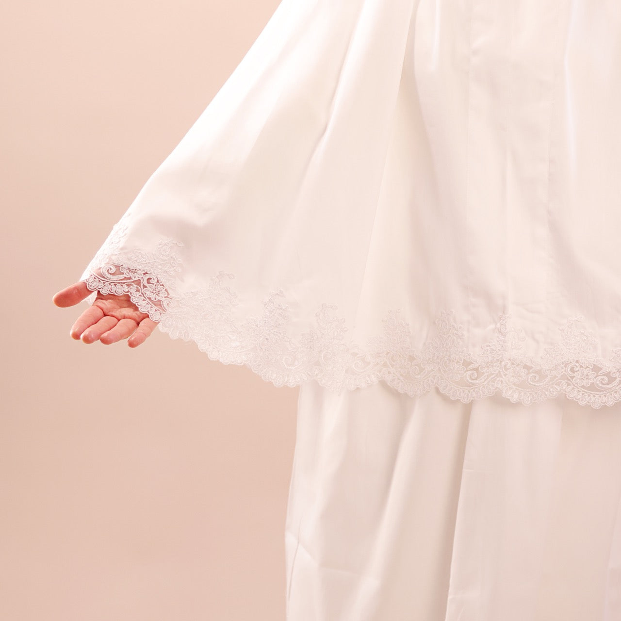 White Dentelle Cotton prayer cloth- 2 Pieces