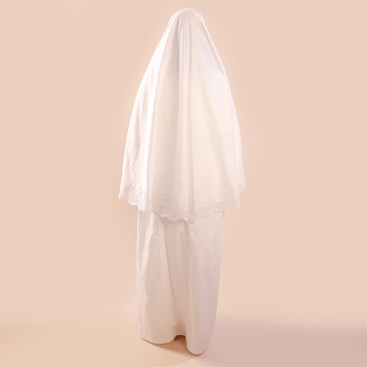 White Dentelle Cotton prayer cloth- 2 Pieces