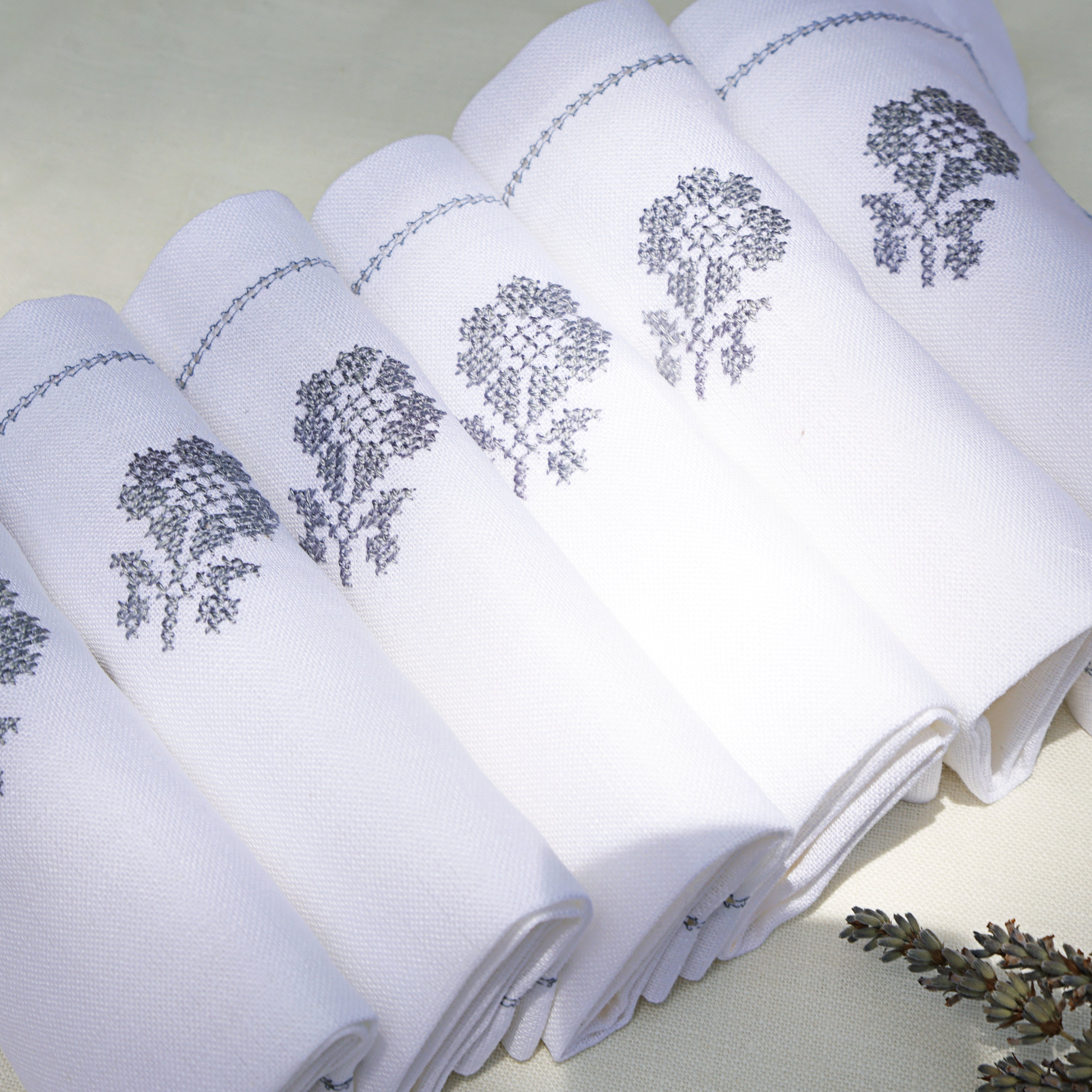 Hand Embroidered Napkin Set of 6