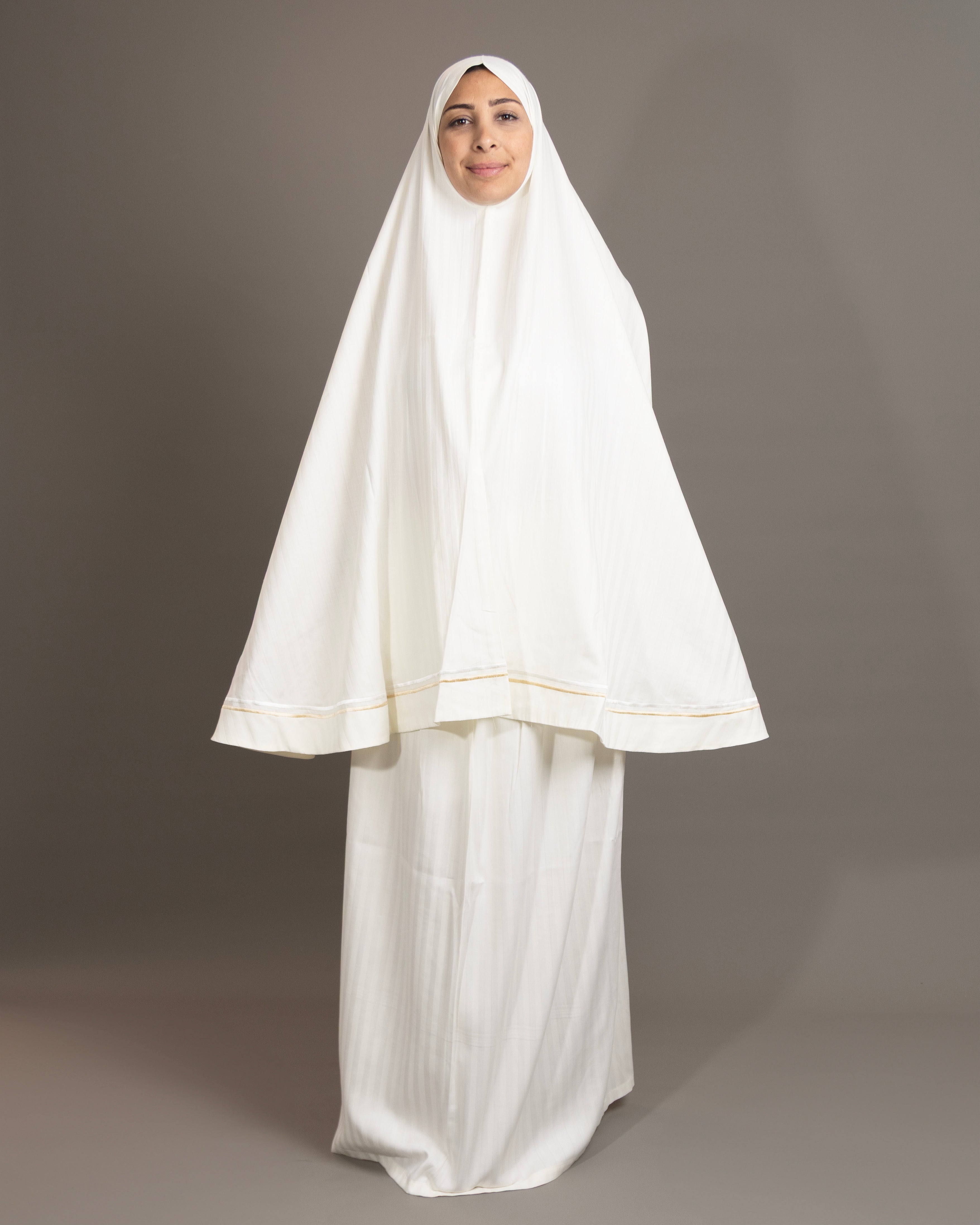 Offwhite Embroidered Cotton prayer cloth - 2 Pieces
