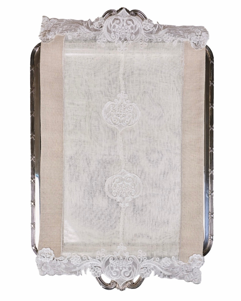 Dentelle 2 Types of Linen Traymat set of 2