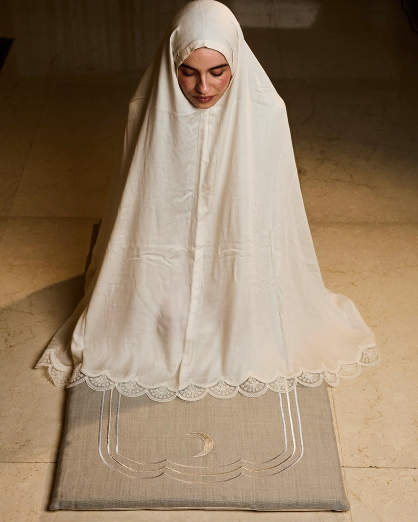 Arches silver with moon prayer mat memory foam 2cm