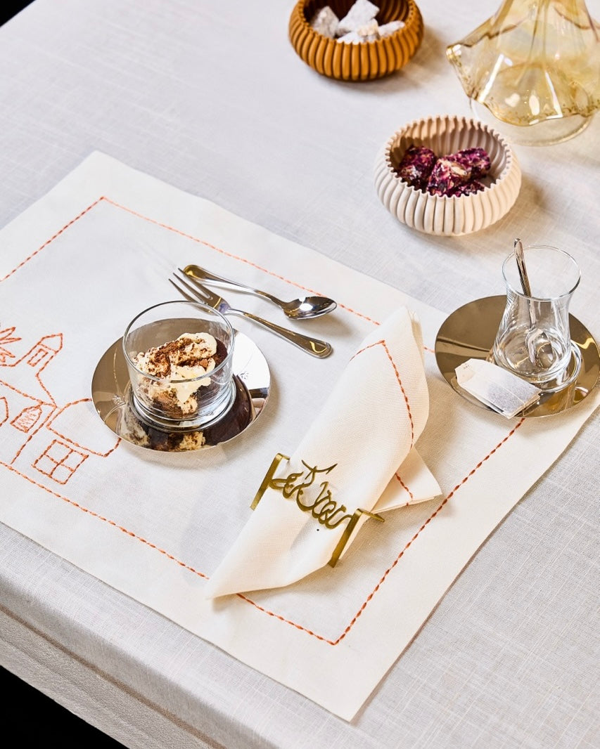 Ramadan houses placemat with napkins set of 12