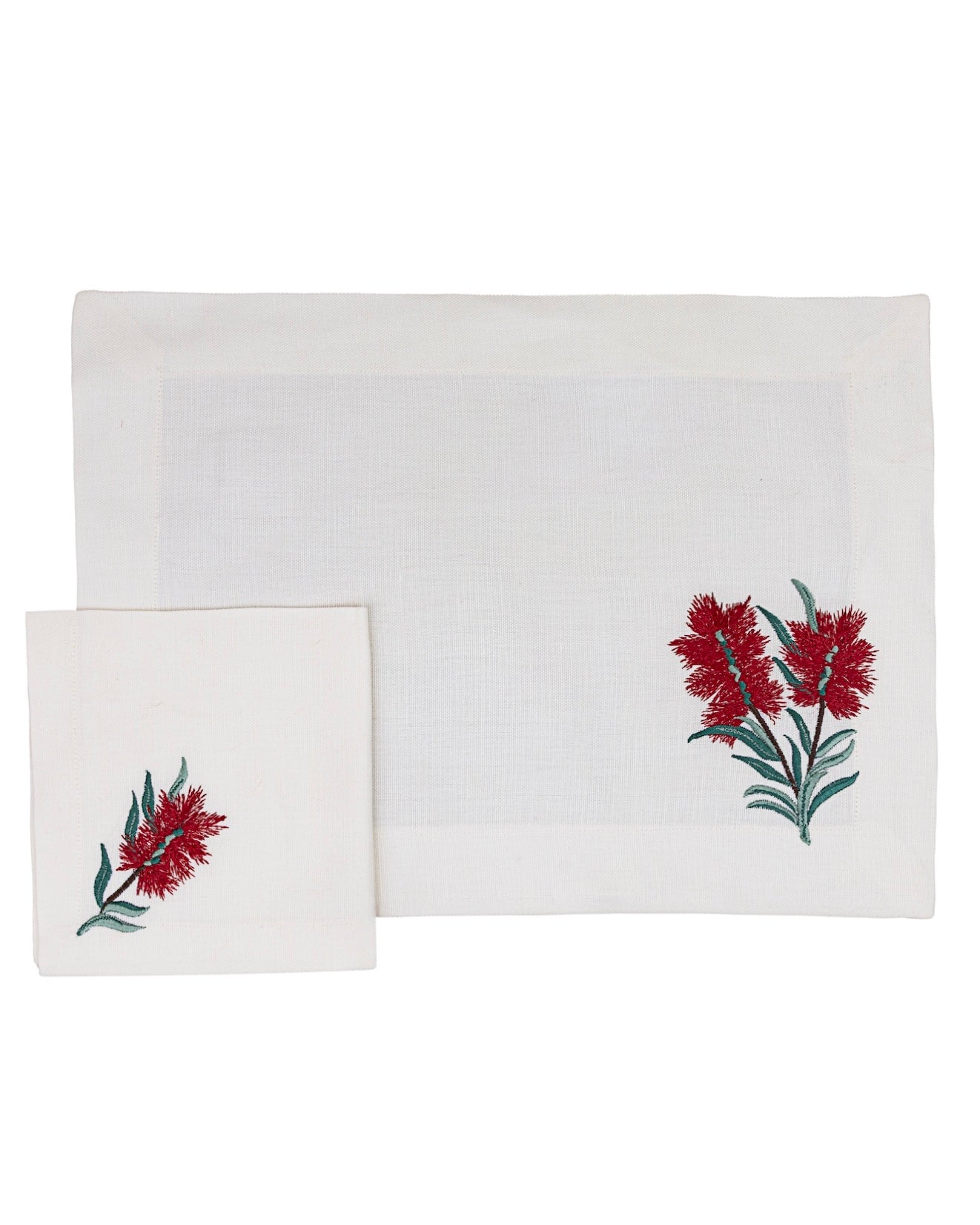 Red Spikey placemat with napkins  set of 12