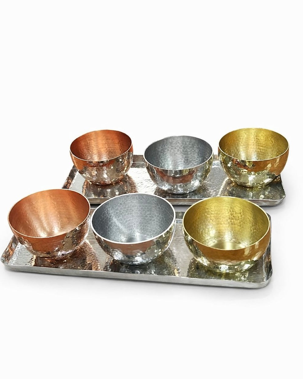 BRASS TRAY WITH 3 CUPS