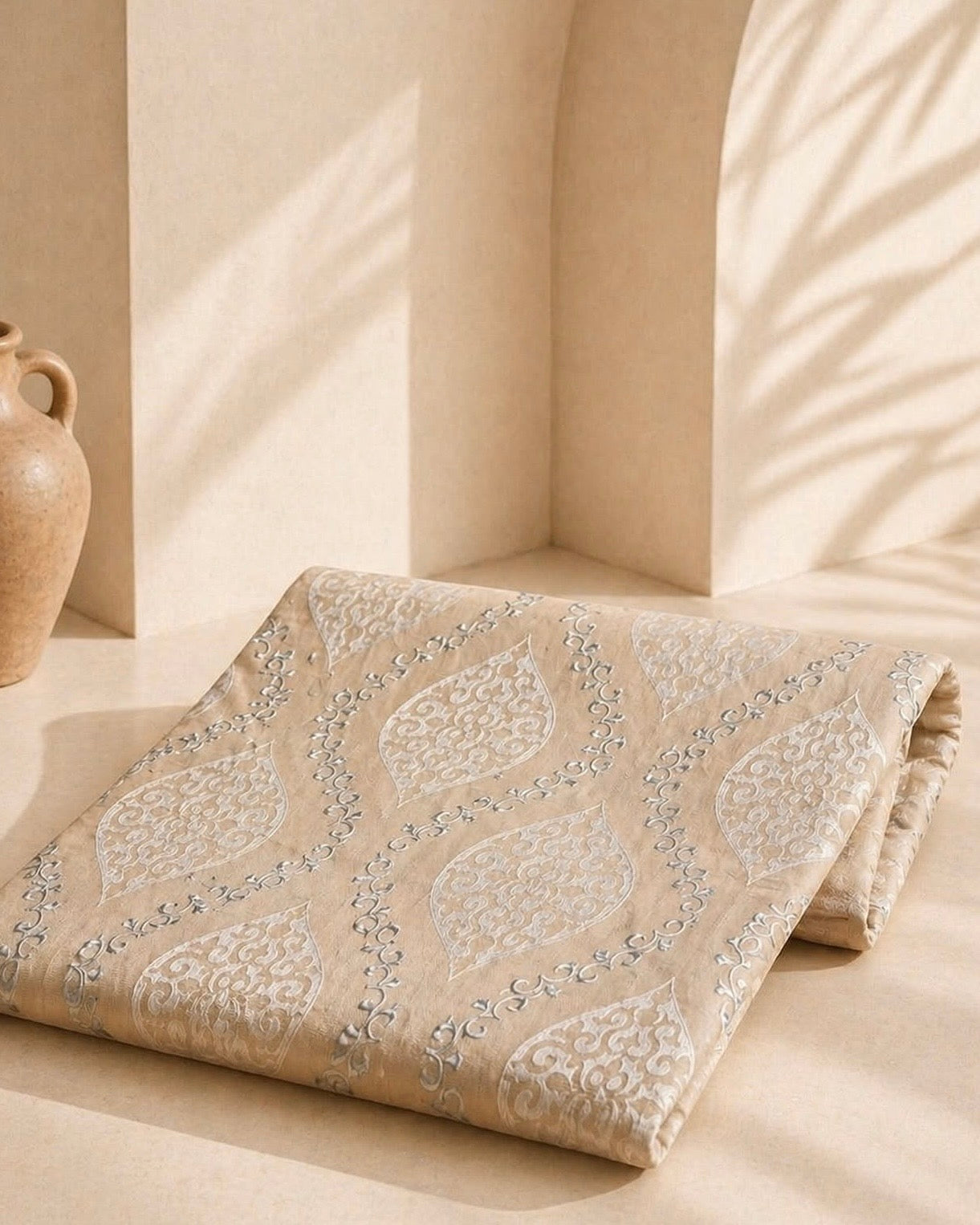 Beige Prayer Mat Dacron filling 2cm