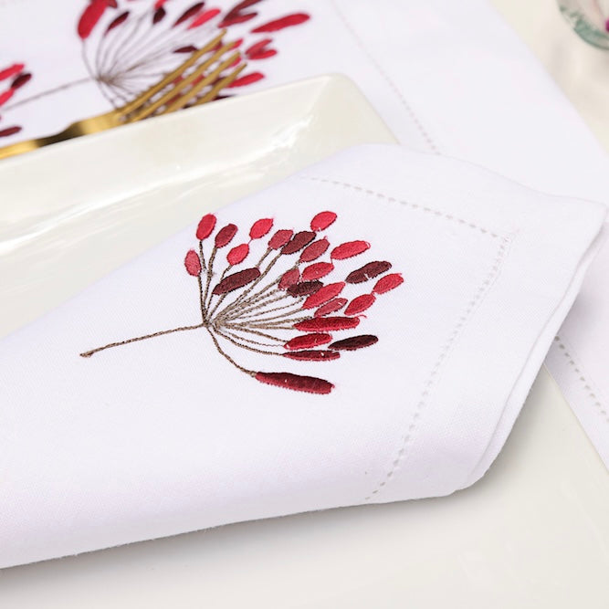 Red blossom Placemat & Napkin set of 12
