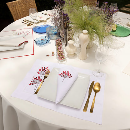 Service Red blossom set of 12