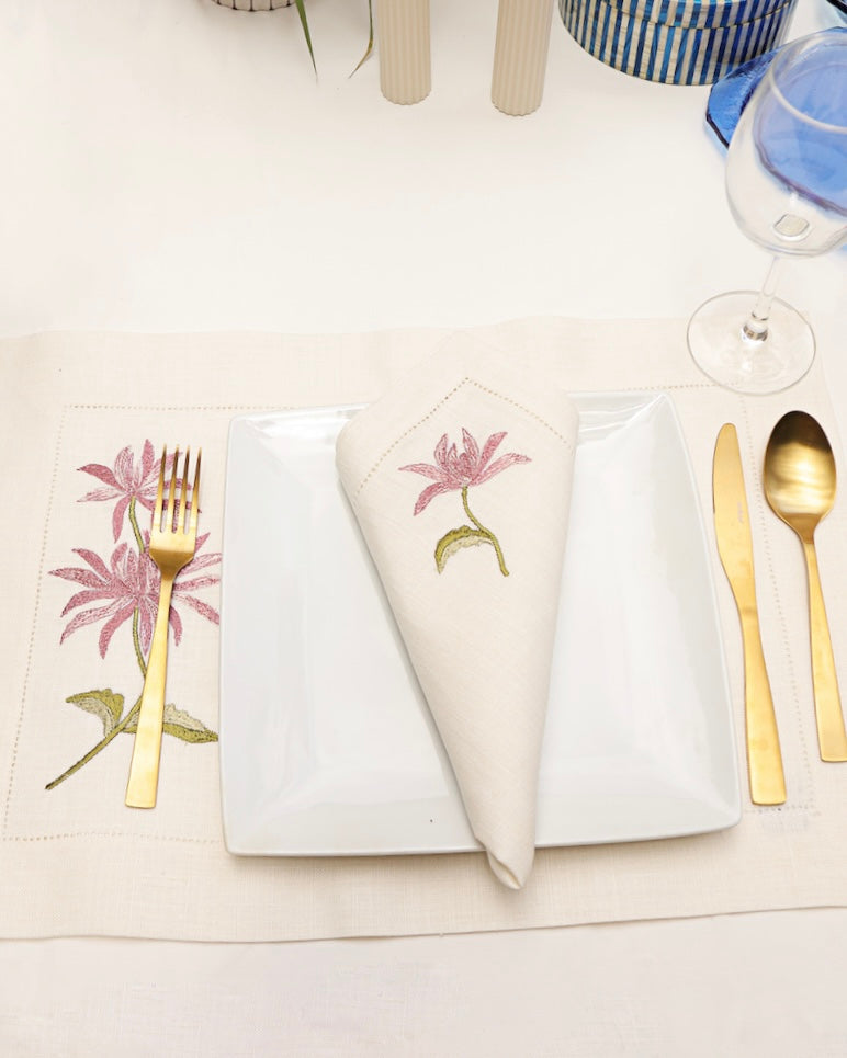 Bois de rose Dandelion Placemat & Napkin set of 12