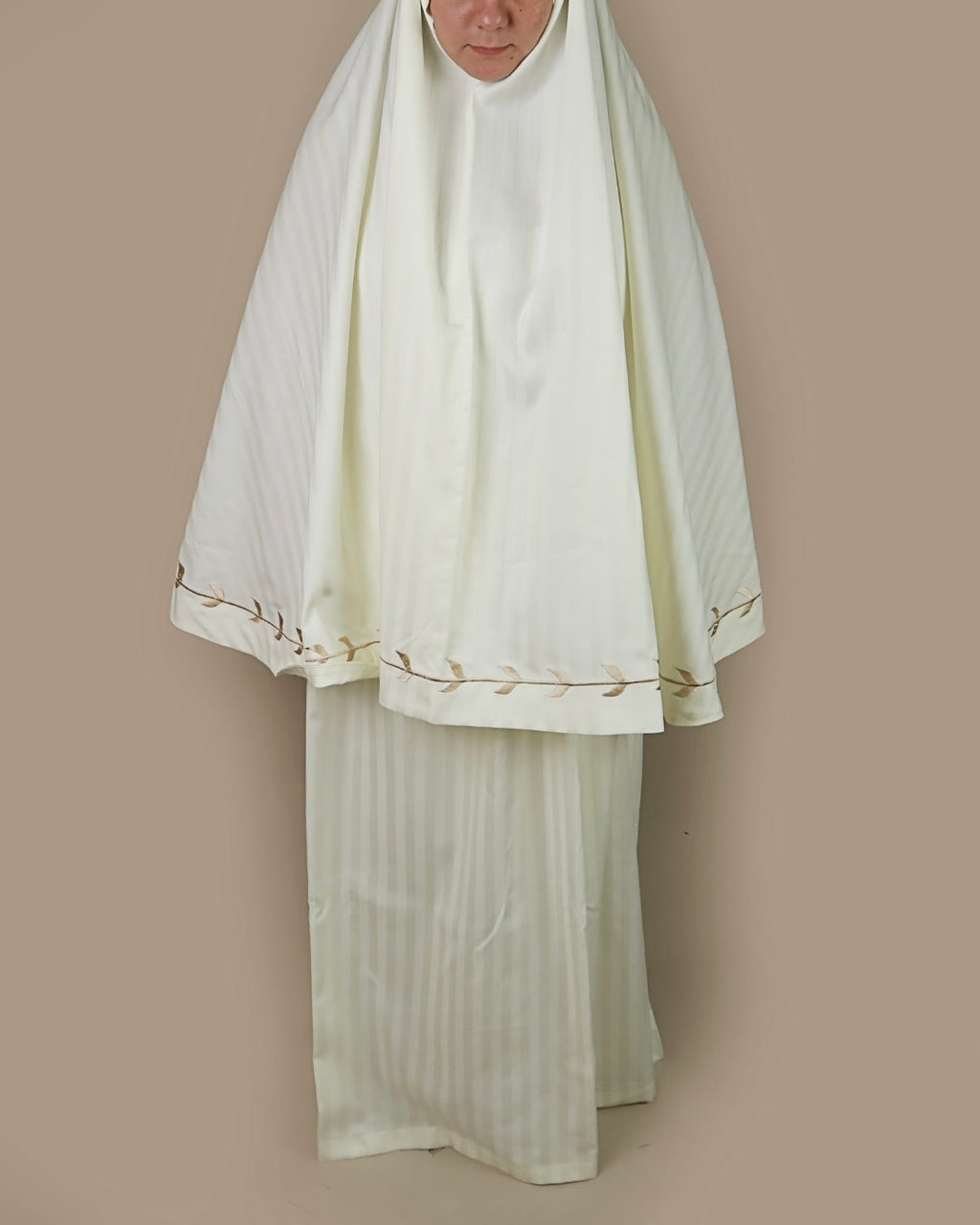 Offwhite Embroidered Cotton prayer cloth - 2 Pieces