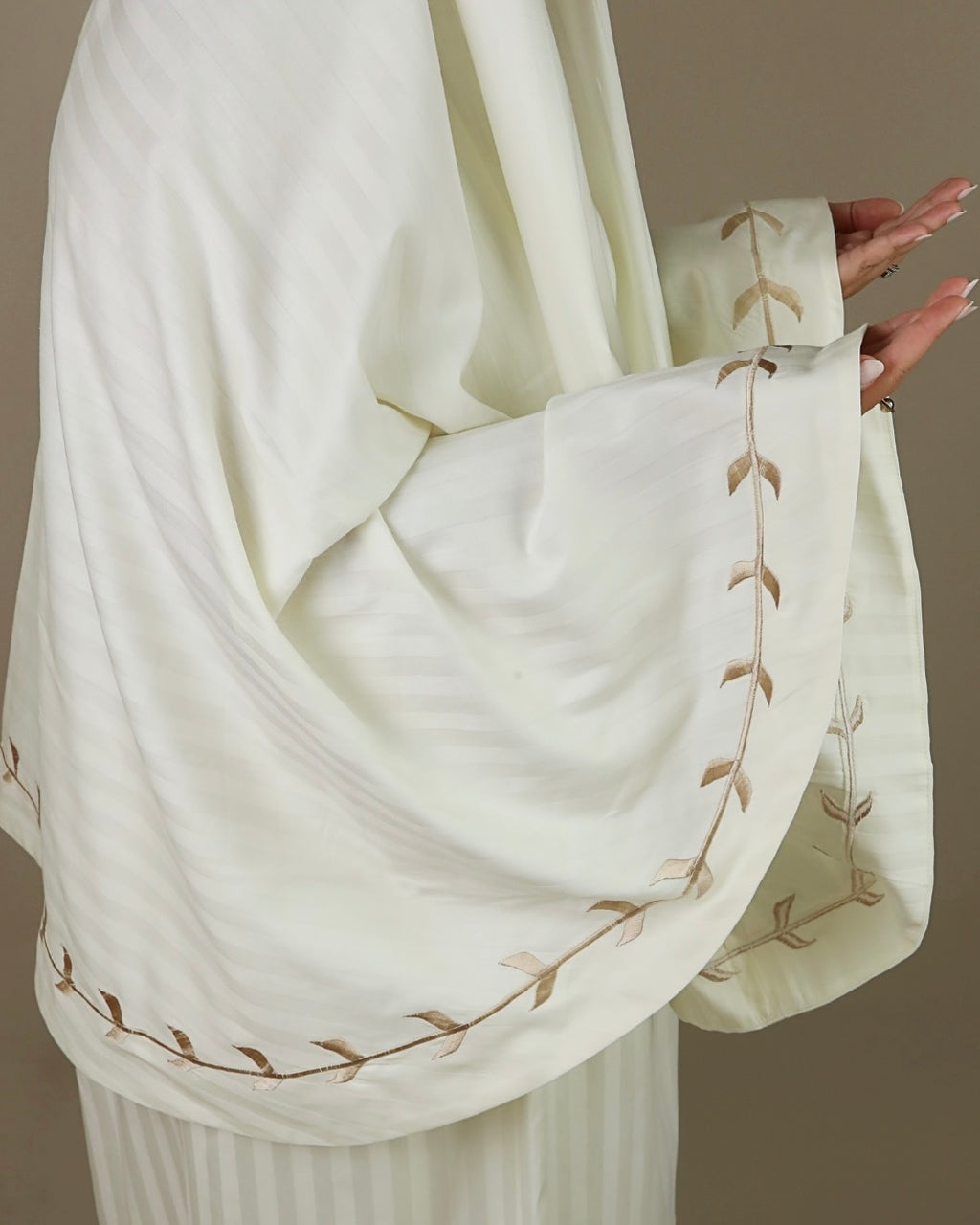 Offwhite Embroidered Cotton prayer cloth - 2 Pieces