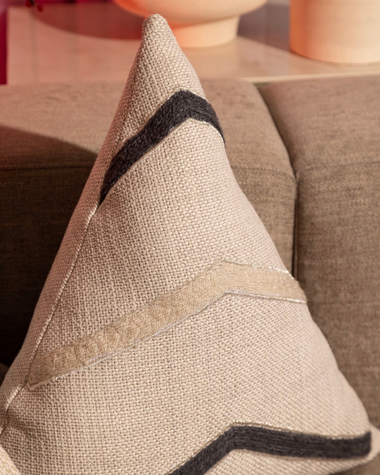 Embroidered Christmas cushion