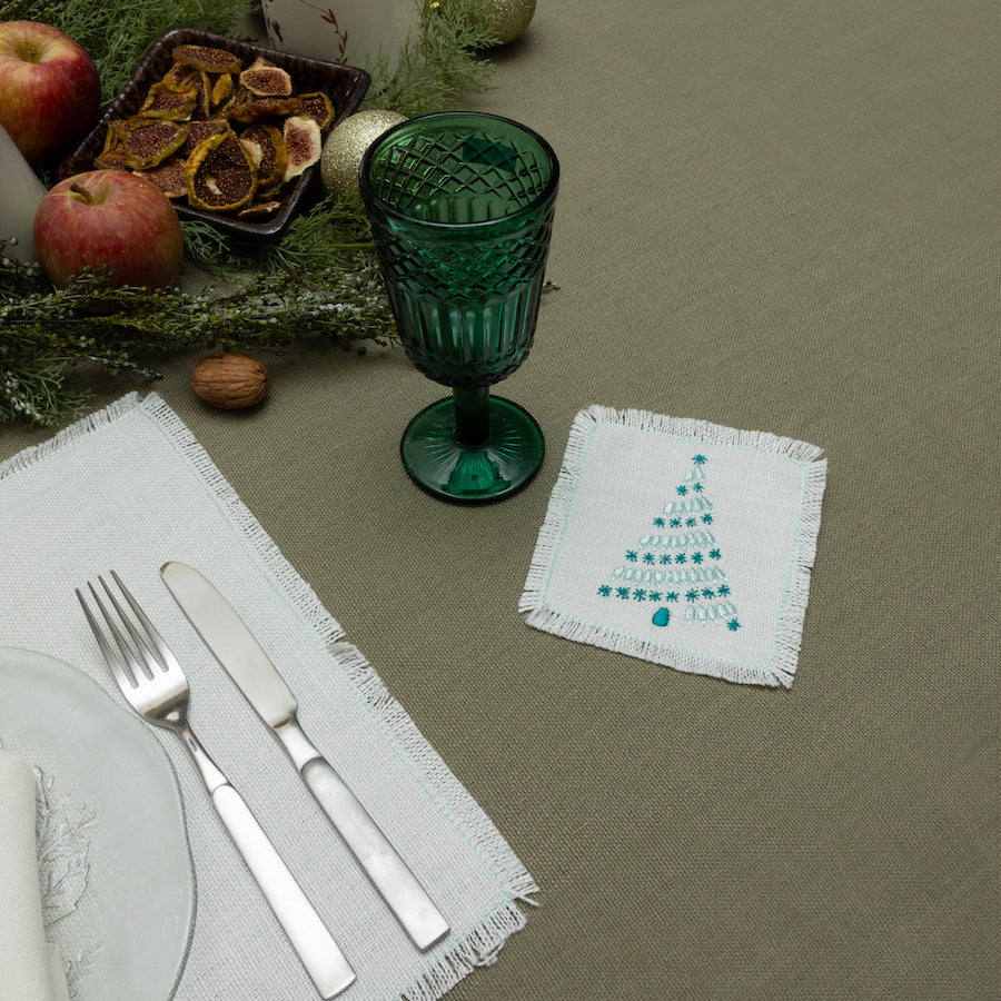 Modern Christmas traymat with 4 coasters