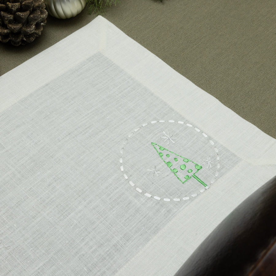 White Christmas Ball Placemat & Napkin set of 6