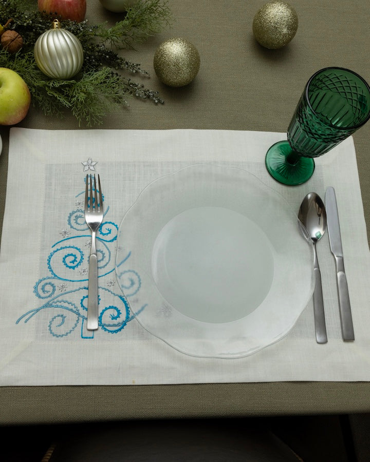 Modern Christmas tree Placemat & Napkin set of 6
