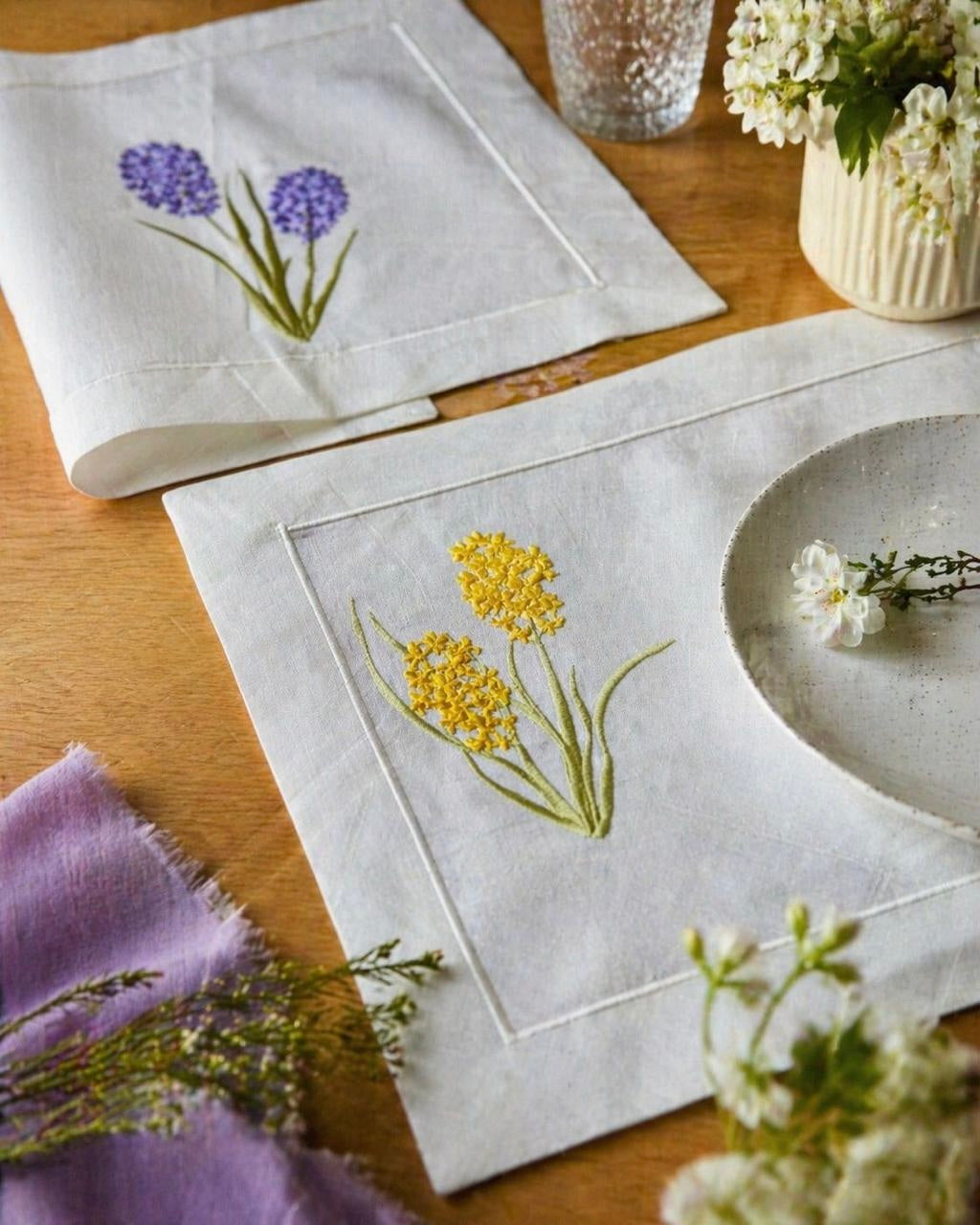 Floral Placemat with Napkins set of 6