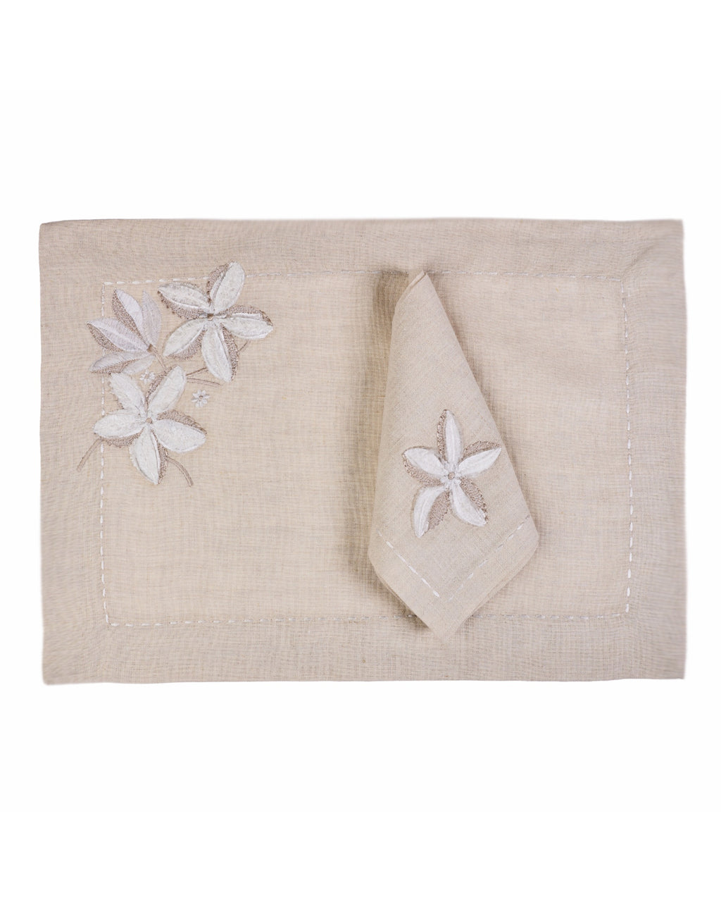 Jasmine petals placemat with napkins set of 12