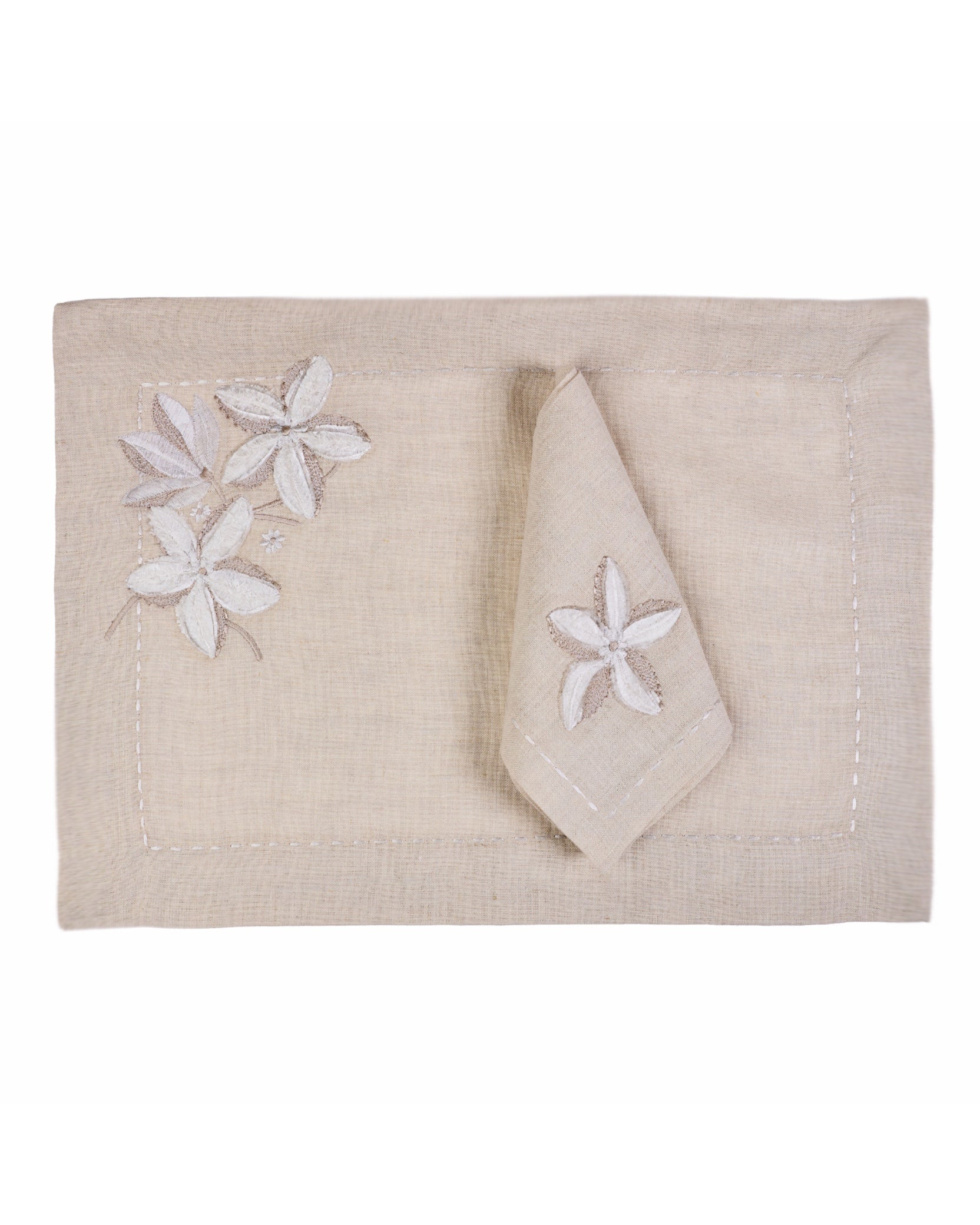 Jasmine petals placemat with napkins set of 12