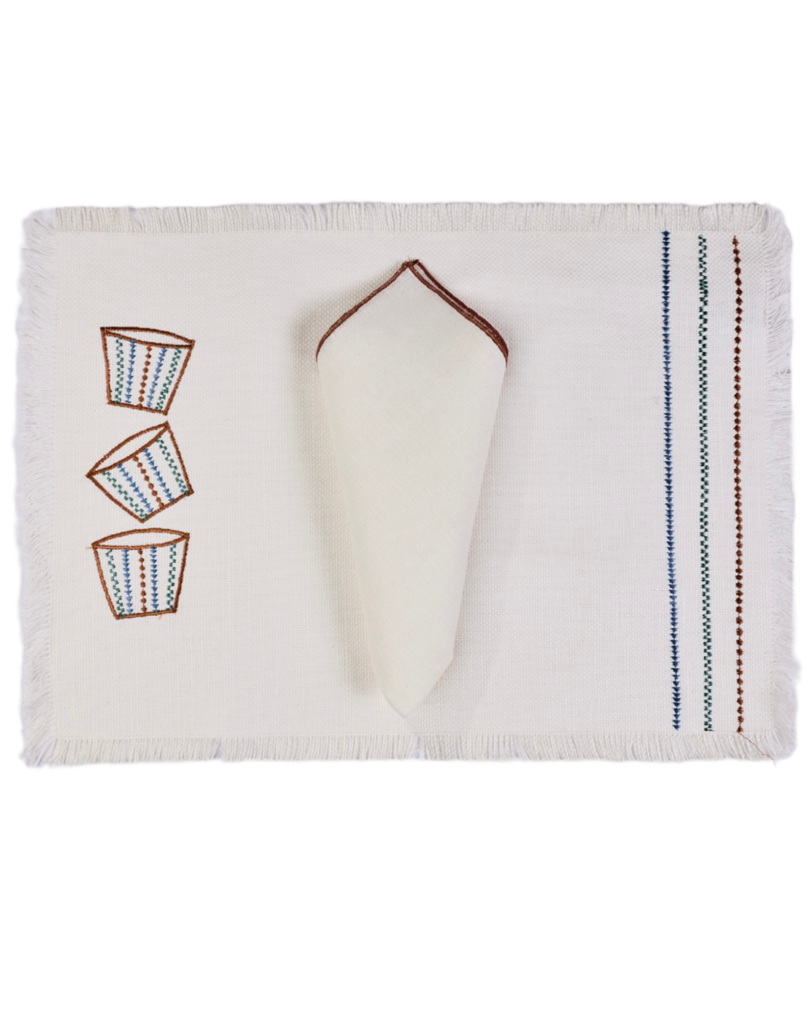 Coffe cups placemat with napkins set of 12